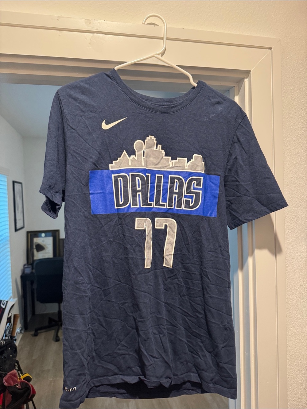 Nike Luka Doncic Dallas Mavericks Navy and Royal Blue Tee